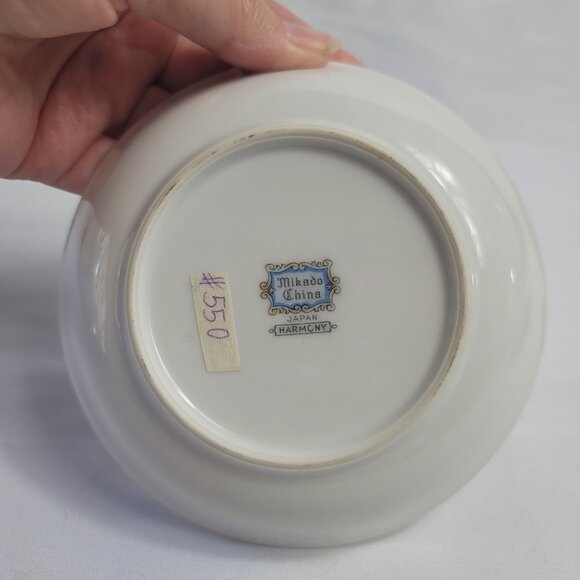 FOUR Mikado Harmony Fruit Bowls Cream Rim Pink Floral Center - Picture 13 of 14